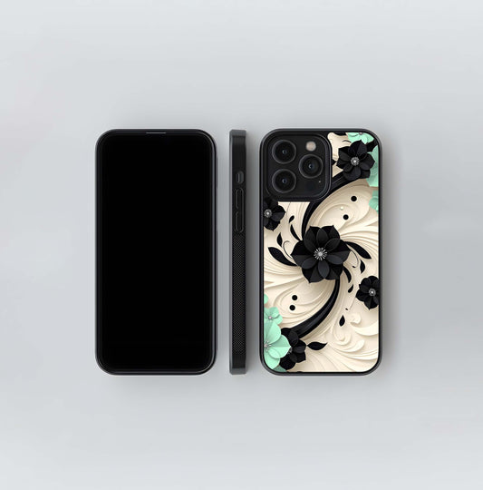Onyx Mint Bloom Glass Case