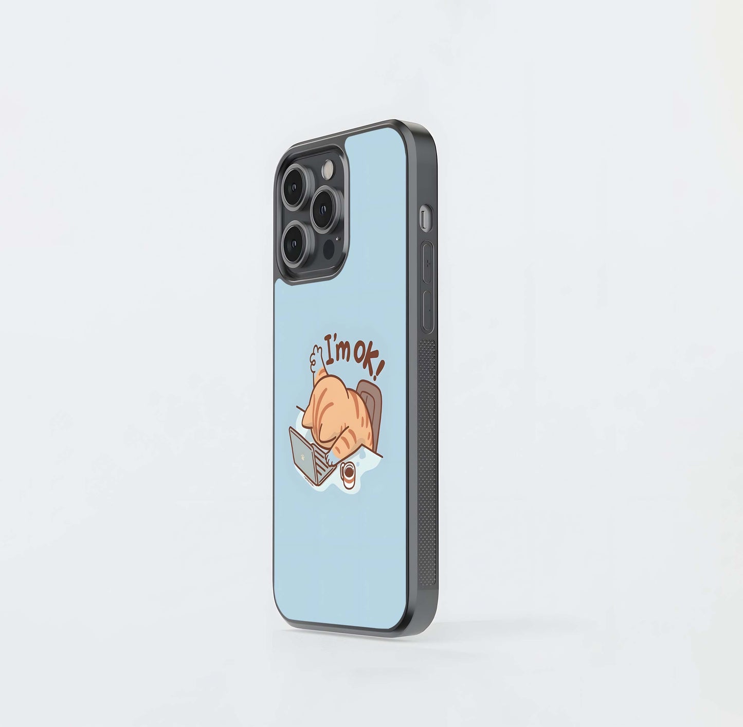 Overworked Kitten Glass Case