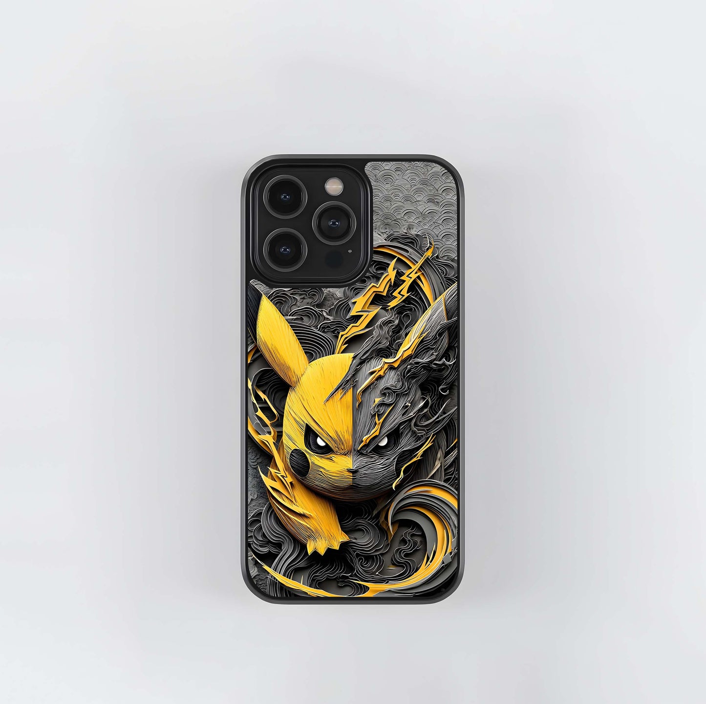 Two-Tone Abstract Pikachu Glass Case