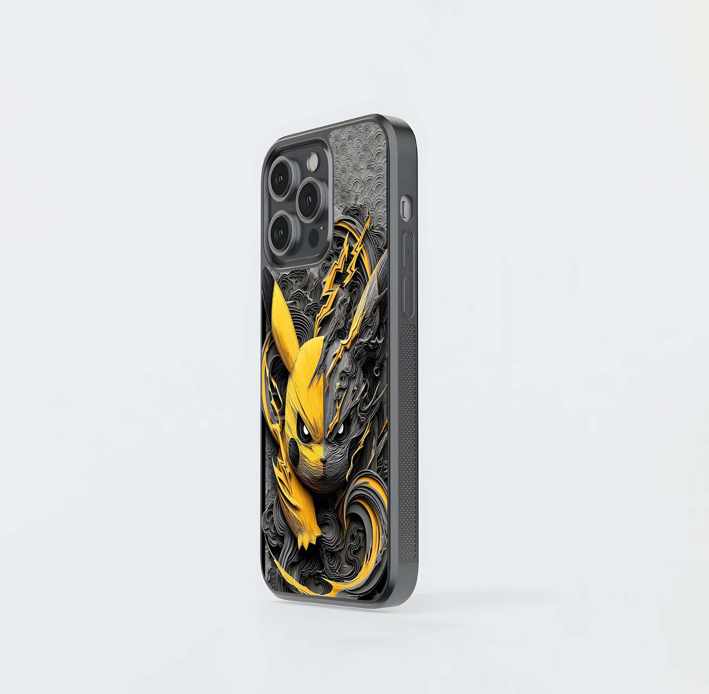 Two-Tone Abstract Pikachu Glass Case