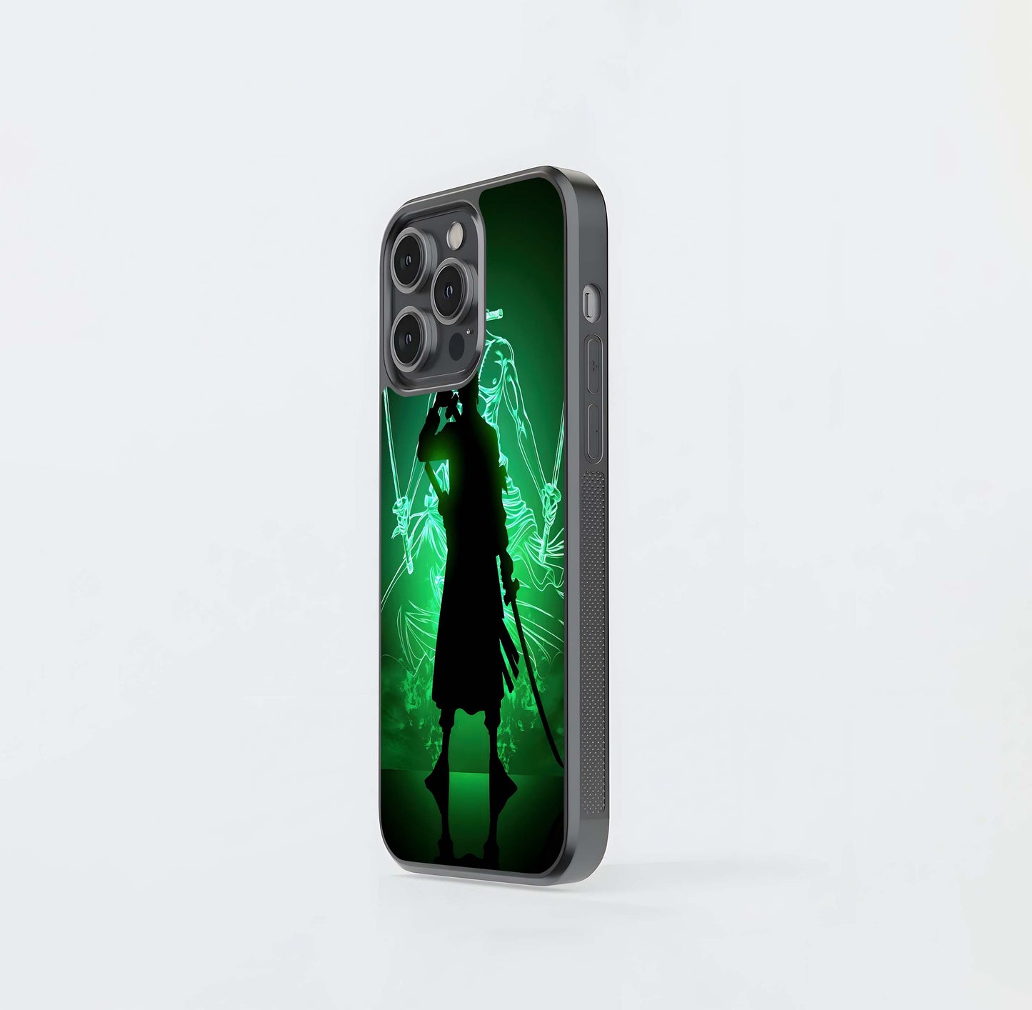 Zoro Neon Silhouette Glass Case