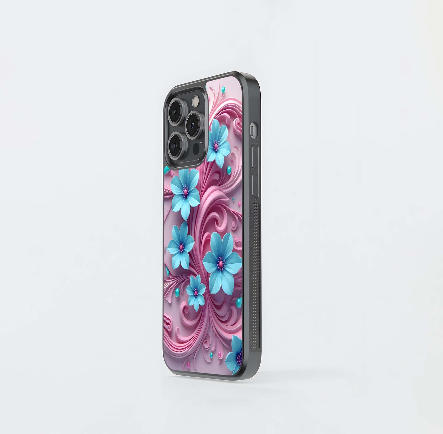 Pastel Floral Filigree Glass Case