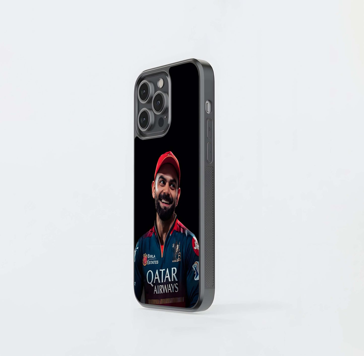 Virat Kohli RCB Smile Portrait Glass Case