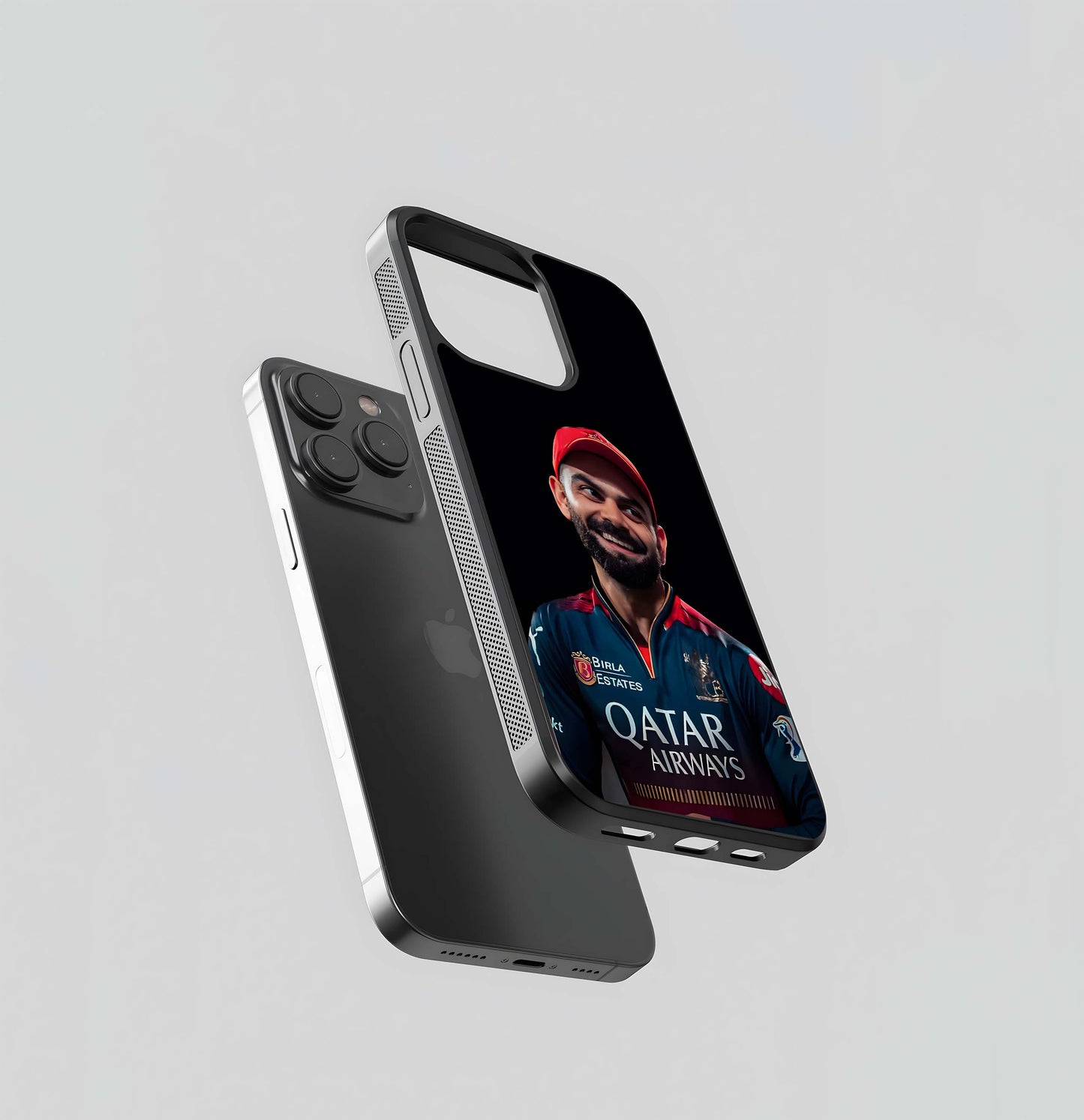Virat Kohli RCB Smile Portrait Glass Case