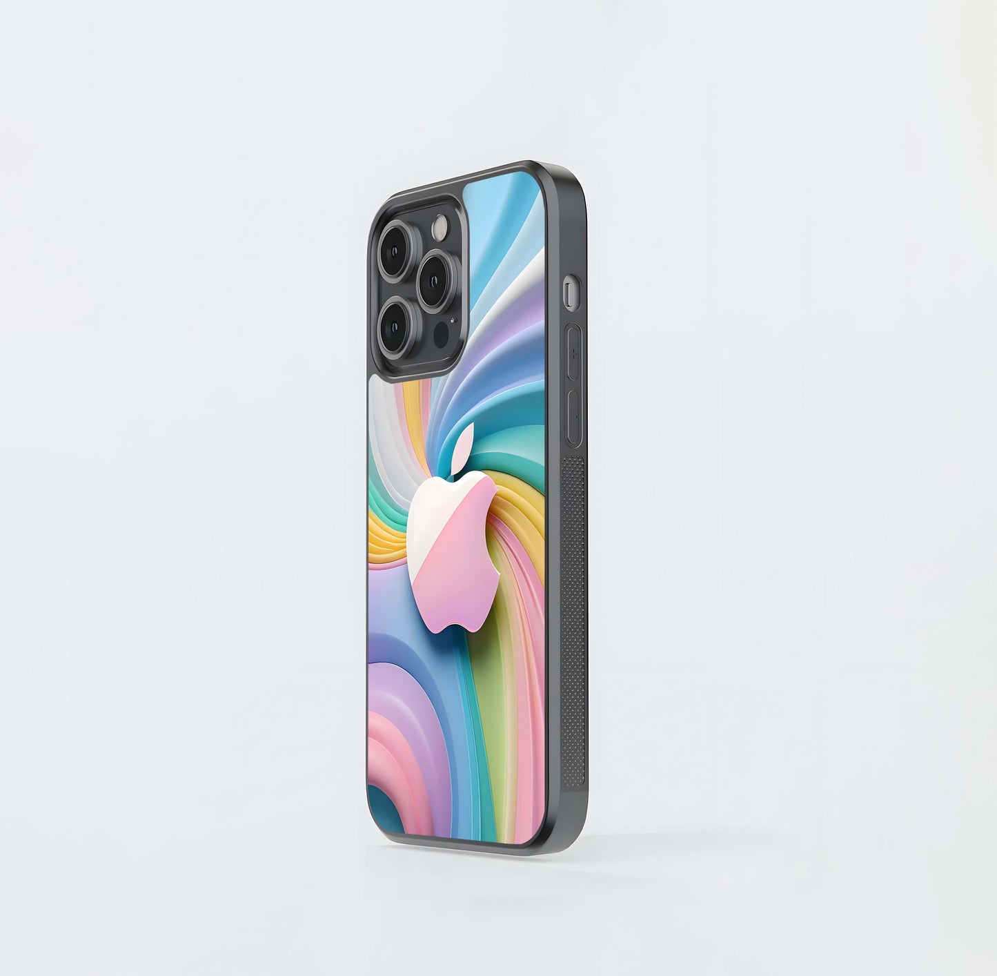 Pastel Vortex Apple Glass Case