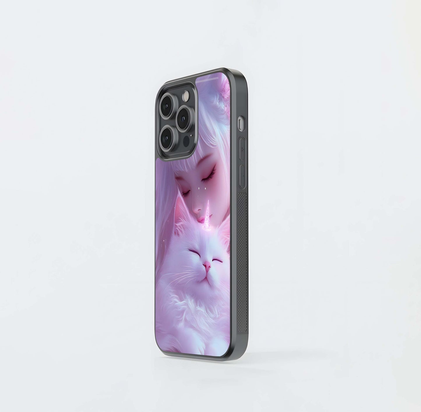Unicorn Cat Cuddle Glass Case