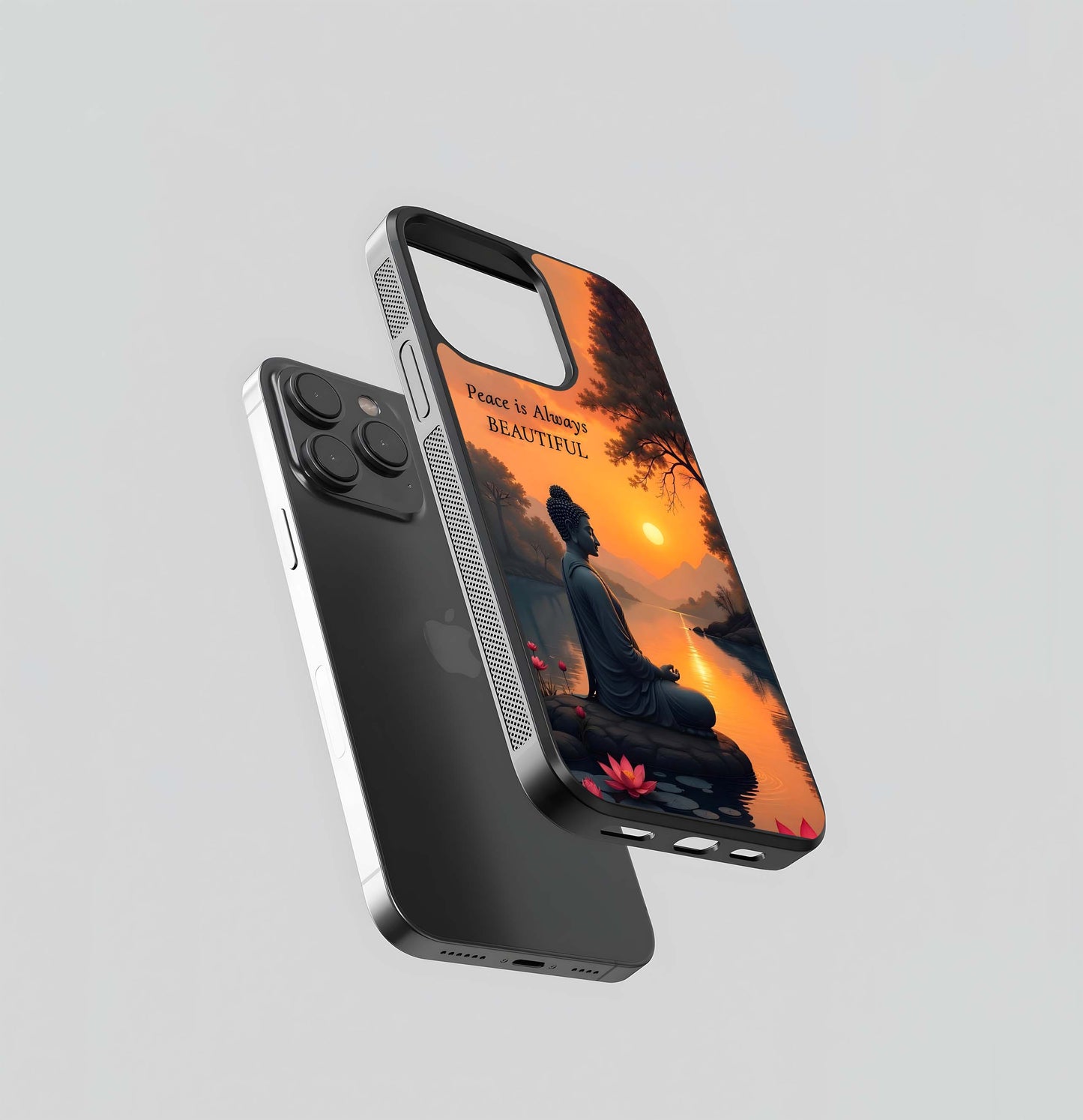 Sunset Lotus Meditation Glass Case