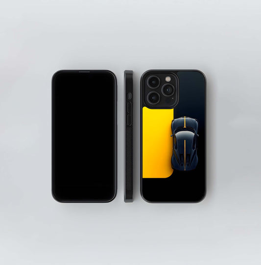 Black & Yellow Supercar View Glass Case