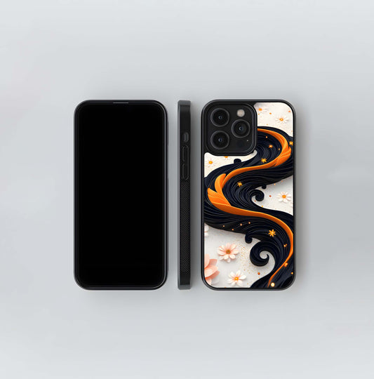 Black and Orange Quilled River Glass Case