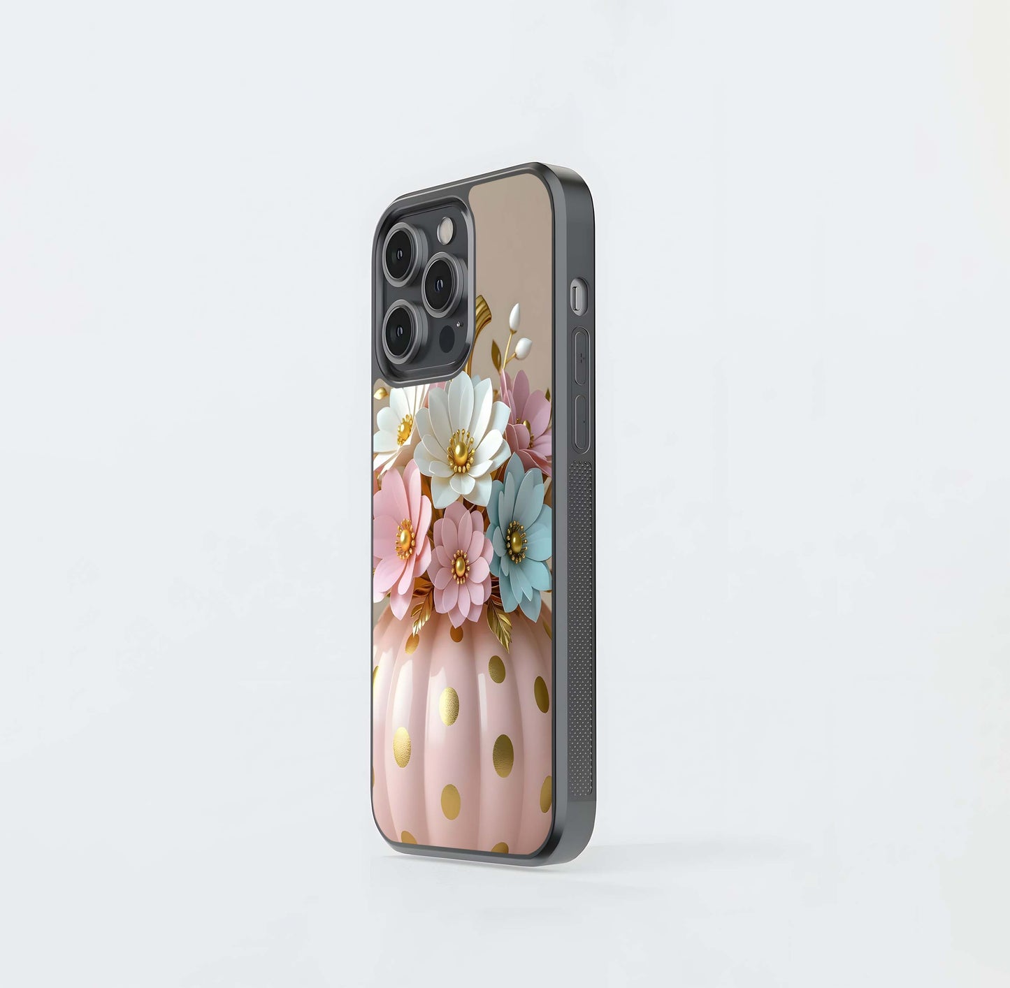 Polka Dot Pumpkin Bouquet Glass Case