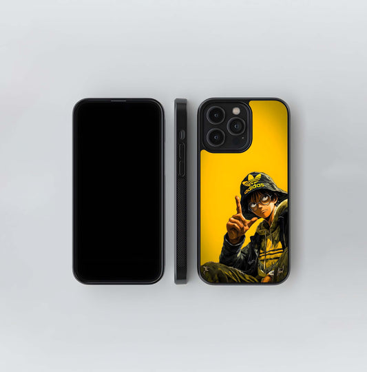 Anime Character in Adidas Bucket Hat Glass Case