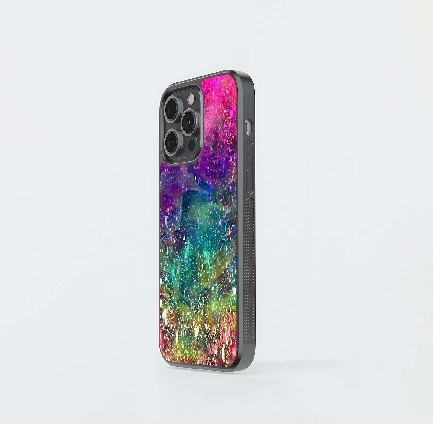 Psychedelic Glitter Splash Glass Case