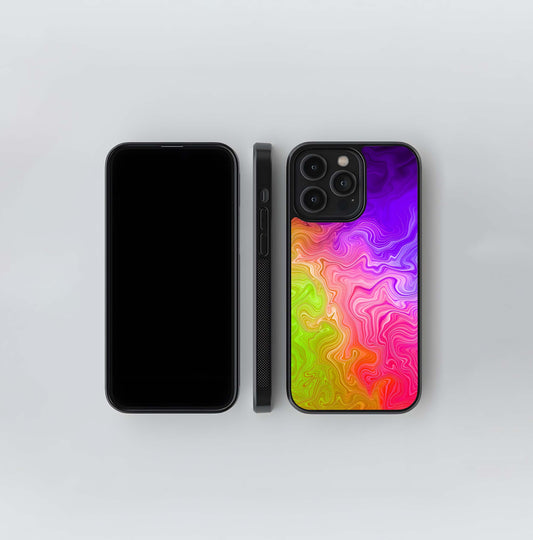 Psychedelic Rainbow Marble Glass Case