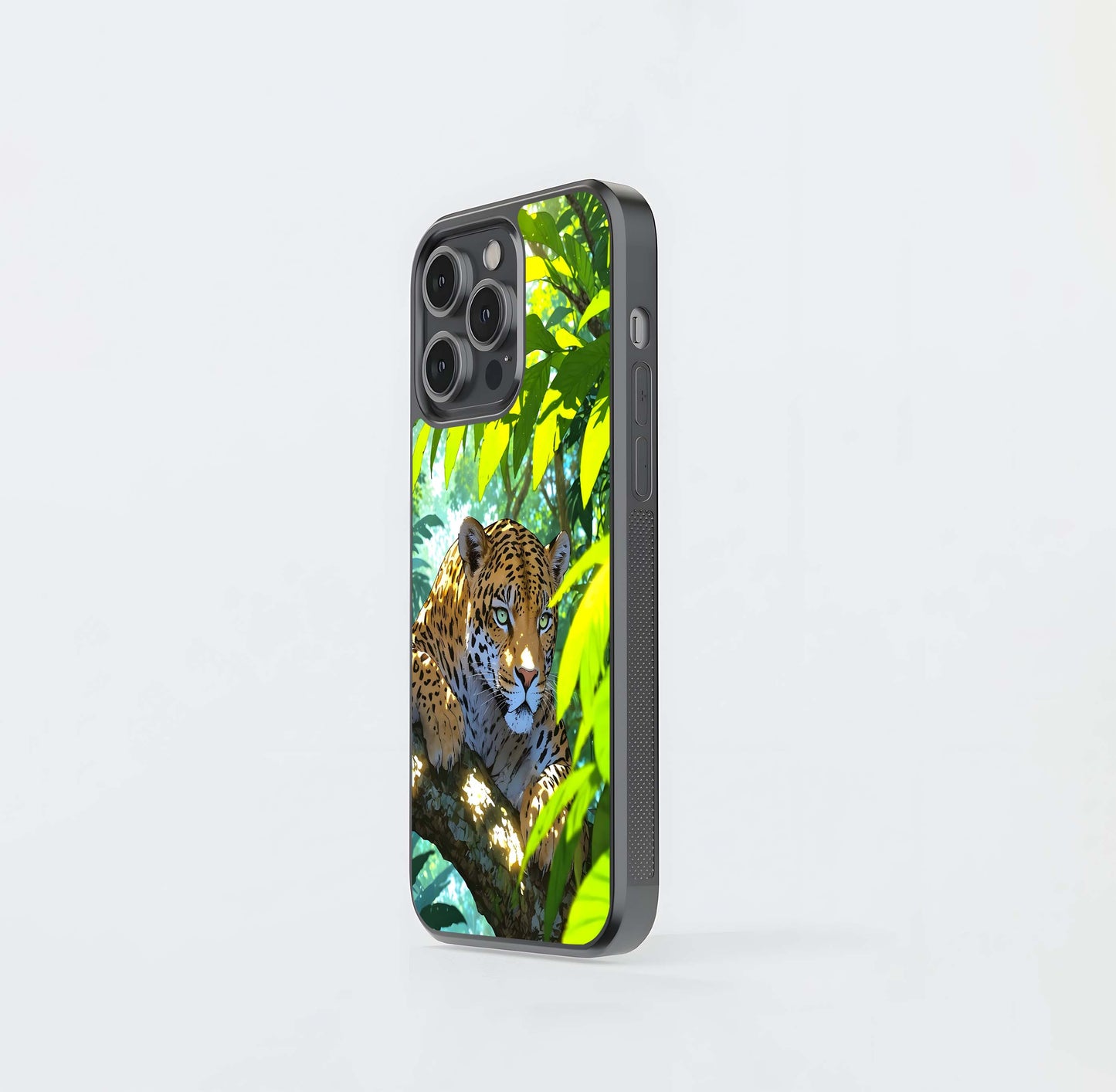 Leopard in Jungle Glass Case