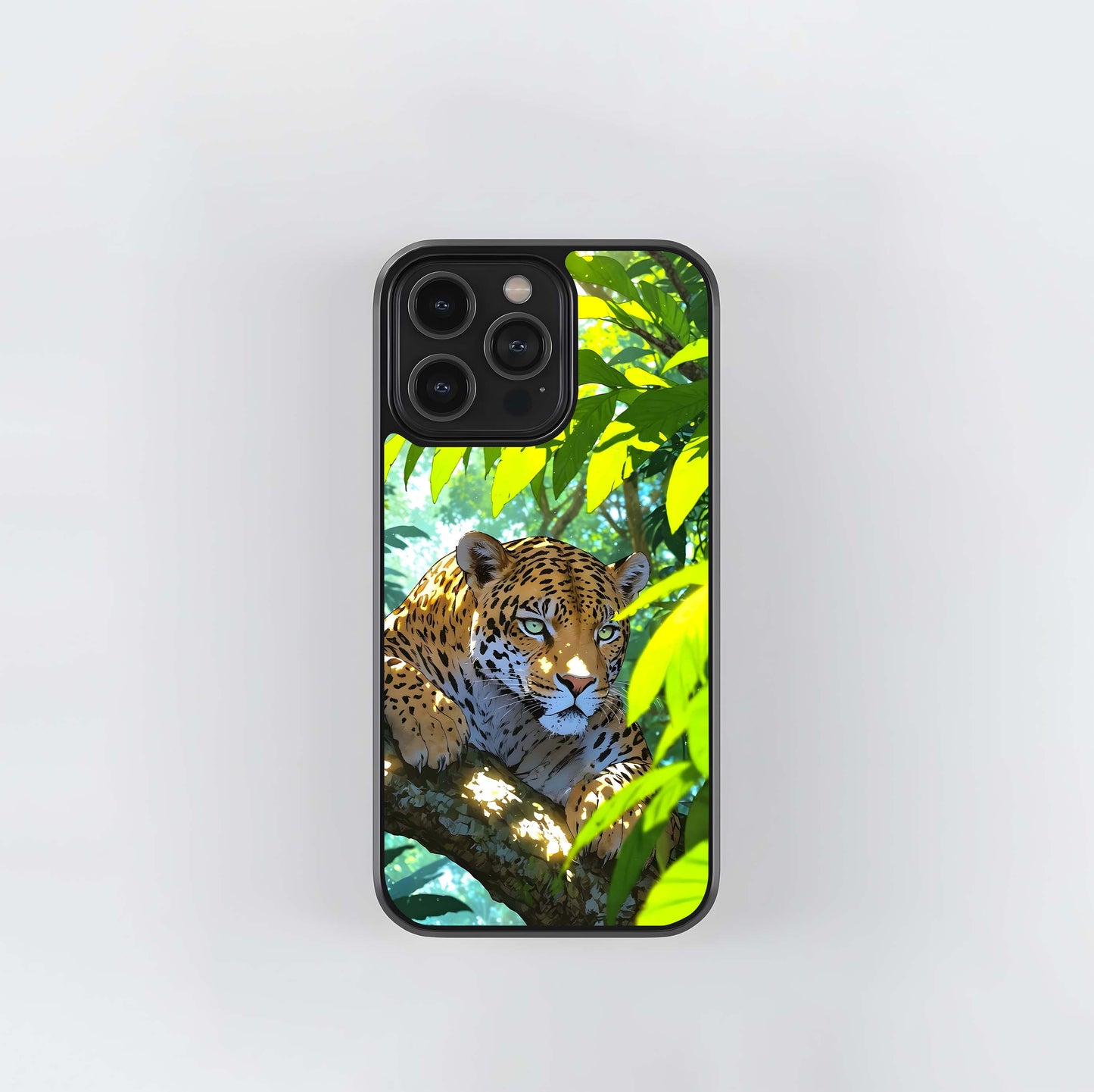 Leopard in Jungle Glass Case