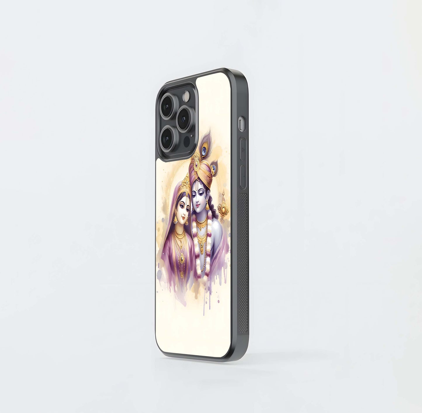 Radha-Krishna Watercolor Bliss Glass Case