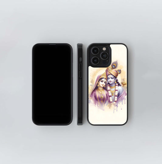 Radha-Krishna Watercolor Bliss Glass Case