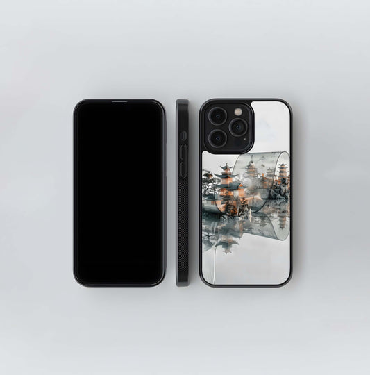 Reflected Pagoda Scroll Glass Case