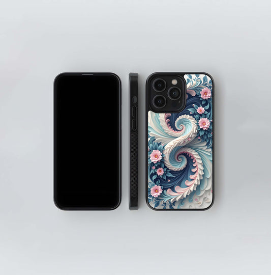 Sapphire Floral Swirl Glass Case