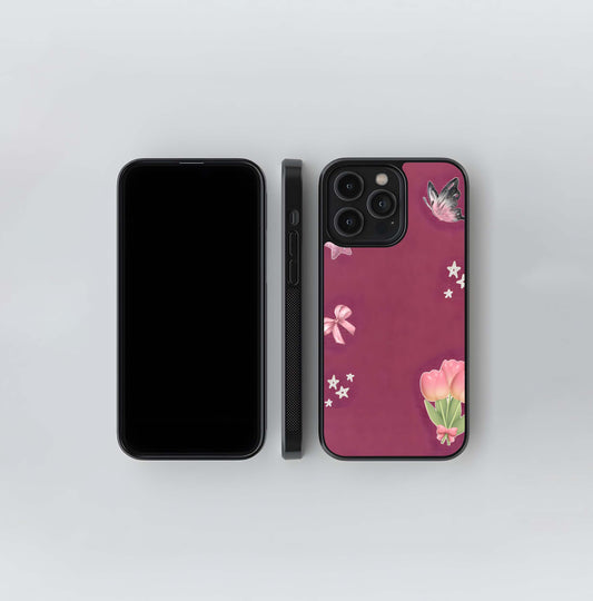 soft bow, butterfly Glass Case