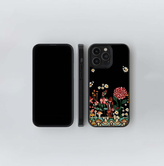 Muted Yellow Grid Pattern Glass Case