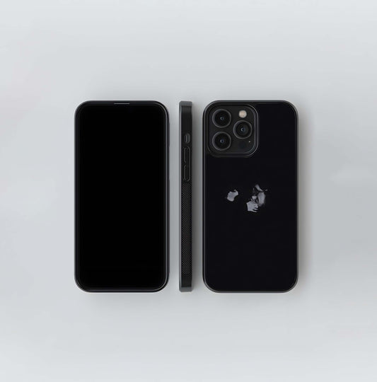 Cuddled Couple Silhouette Glass Case