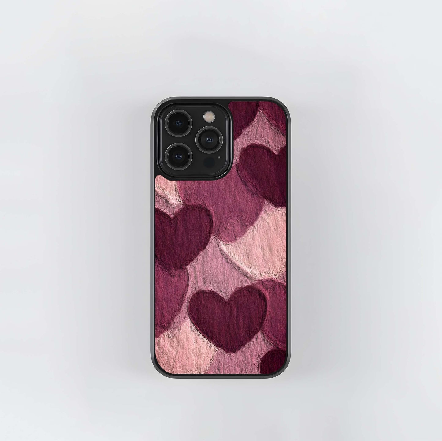 Layered Paper Hearts Glass Case / Cover
