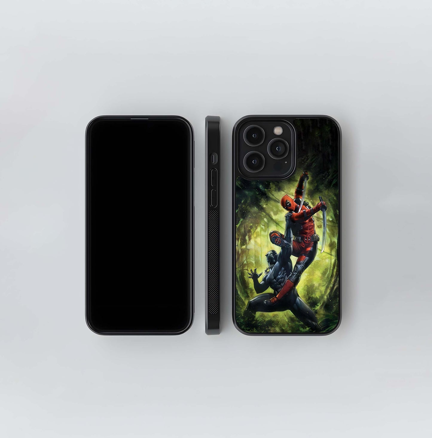 Black Panther and Deadpool Ambush Glass Case
