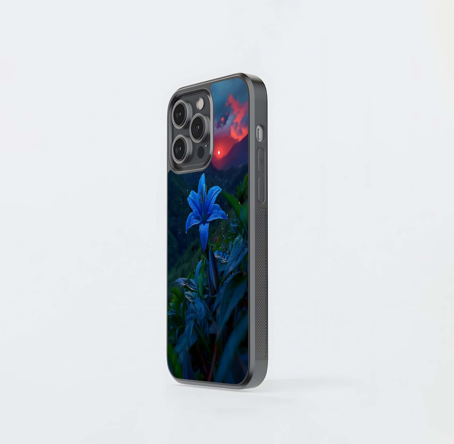 Blue Lily in the Hills Glass Case