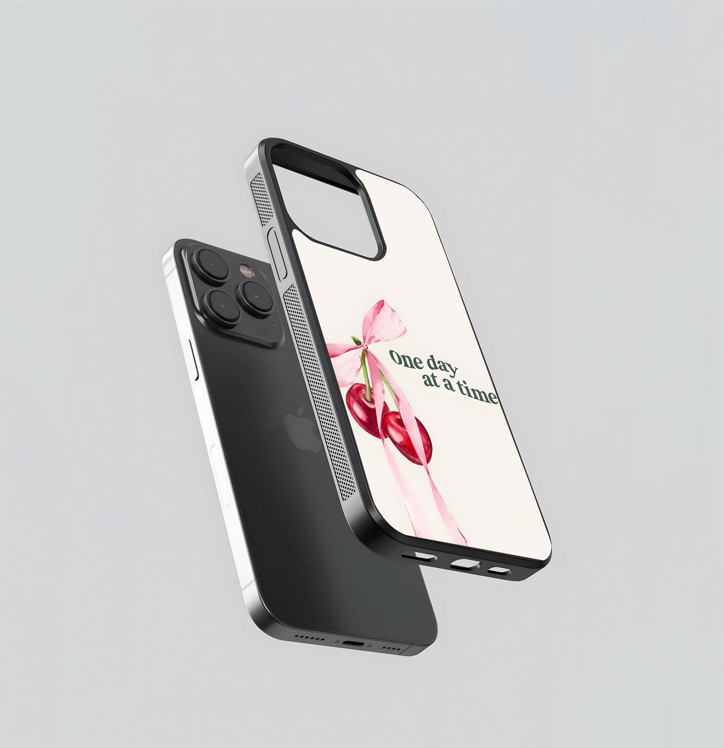 Ribbon Cherry & Quote Glass Case