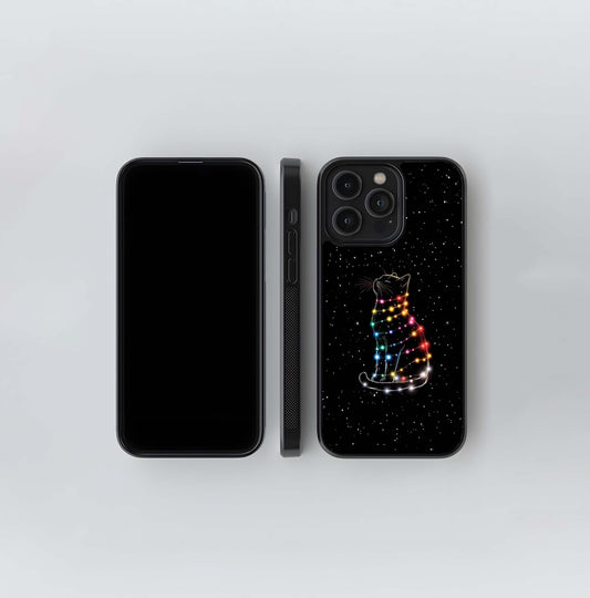 Starry Lights Cat Outline Glass Case
