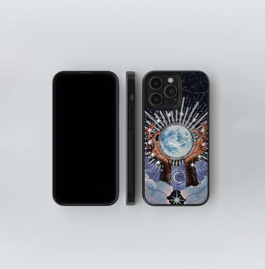 Vibrant Neon Glitch Background Glass Case