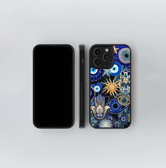 Mystic Blue Evil Eye Glass Case