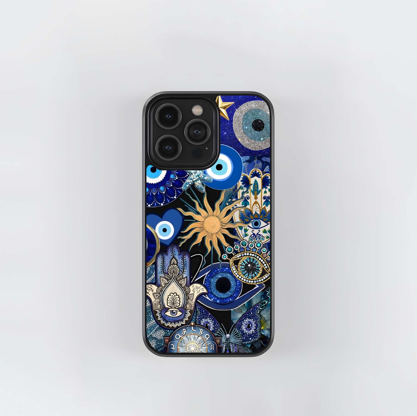 Mystic Blue Evil Eye Glass Case