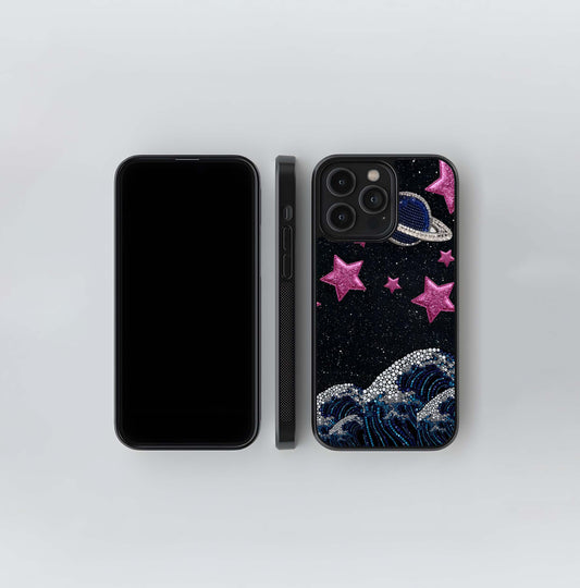 Saturn Pink Storm Glass Case