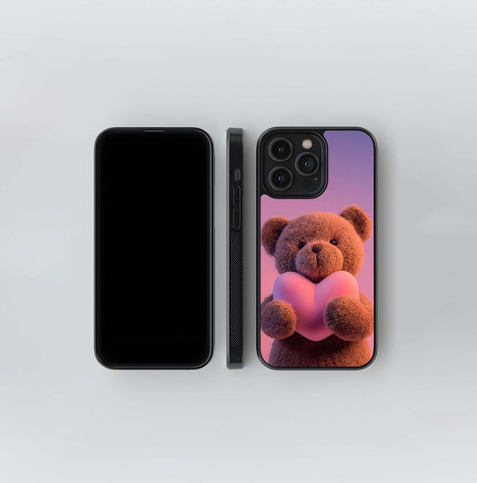 Sunset Teddy Bear Hug Glass Case