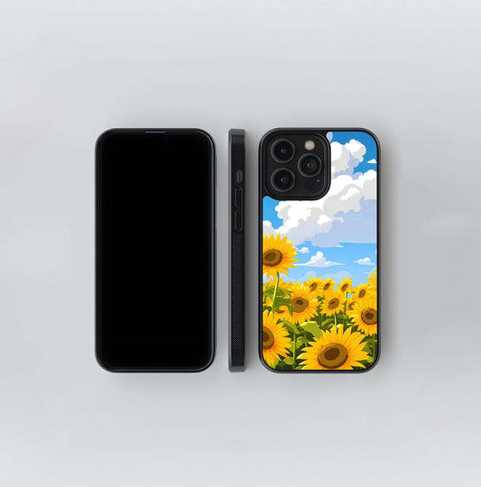 Golden Bloom Skies Glass Case