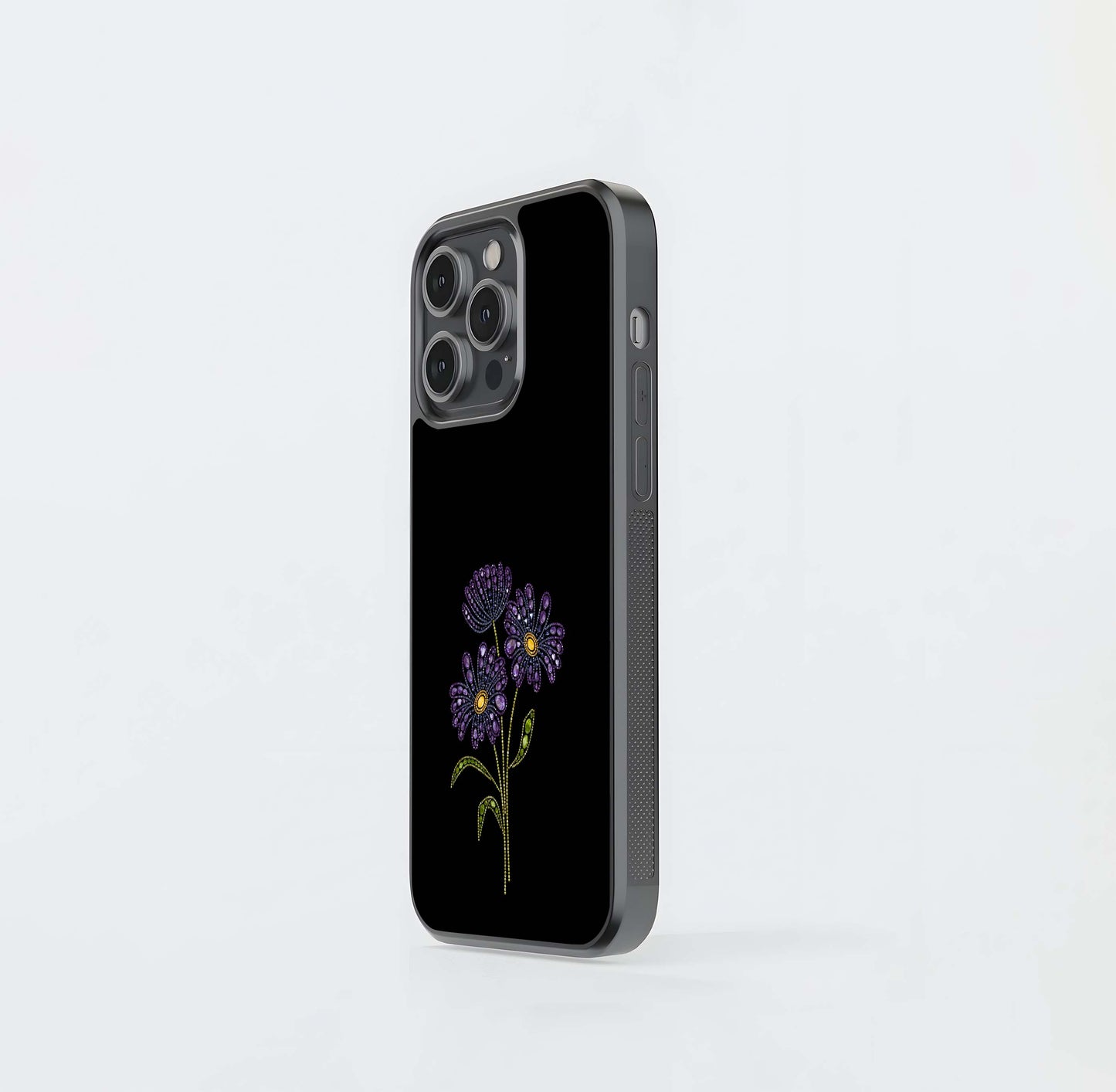 Amethyst Bloom Elegance Glass Case