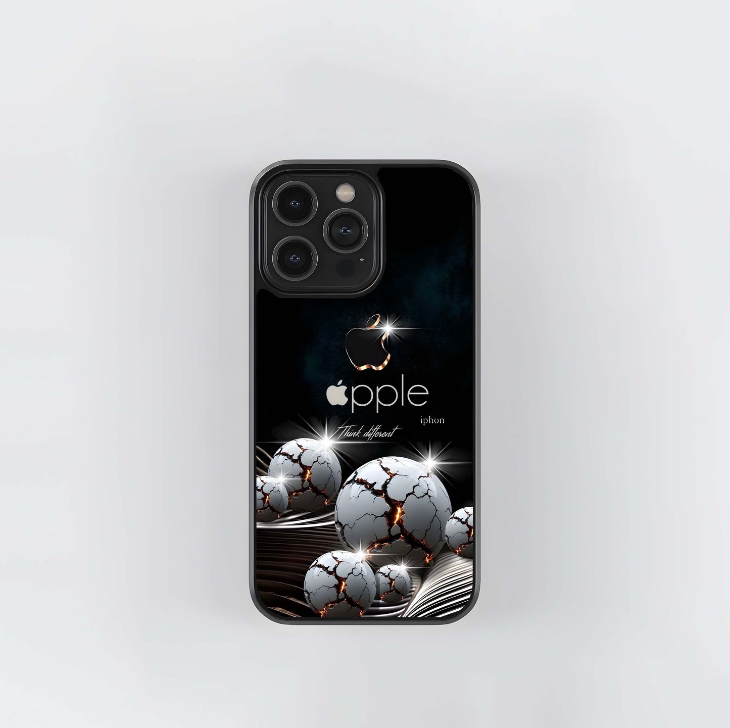 Apple Think Different with Cracked Orbs Glass Case