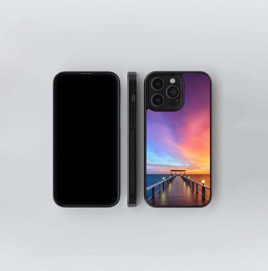 Twilight Ocean Pier Glass Case