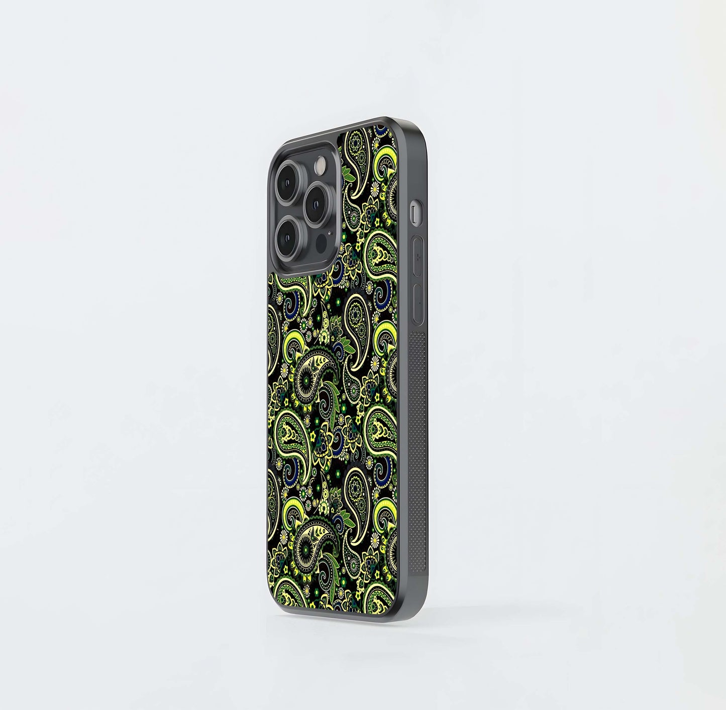 Green Mandala Pattern Glass Case