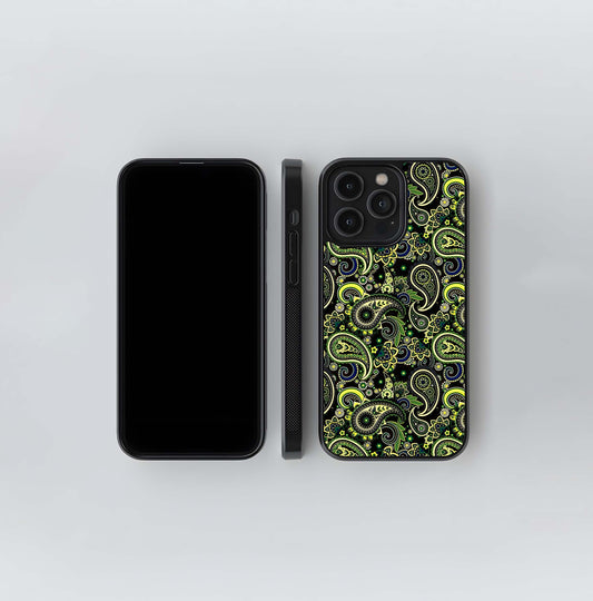 Green Mandala Pattern Glass Case