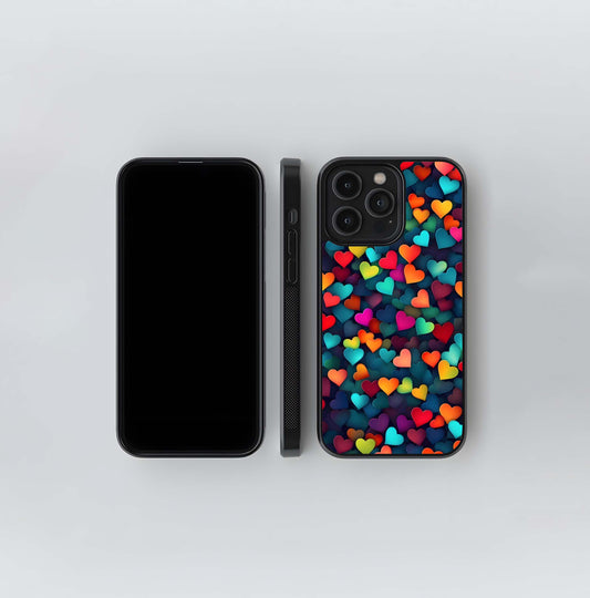 Vibrant Heart Confetti Glass Case