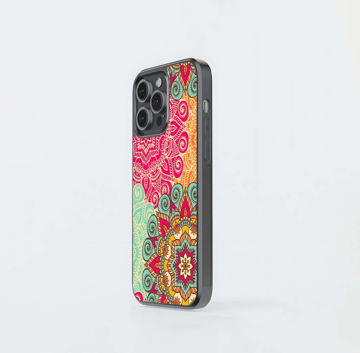 Vibrant Mandala Patchwork Glass Case