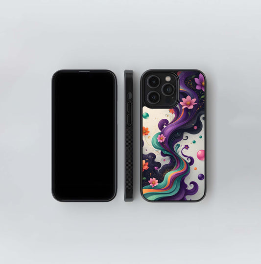 Vibrant Swirl Bloom Glass Case