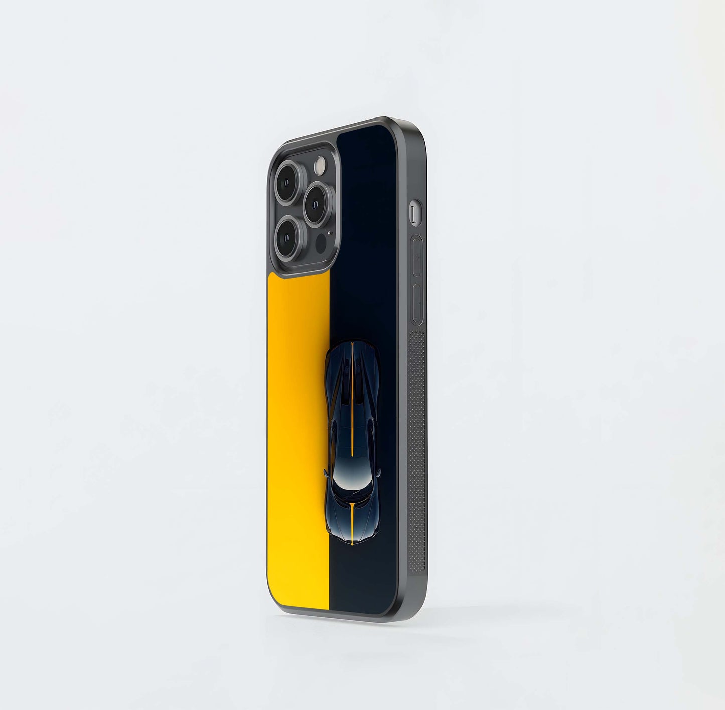 Bugatti Black and Yellow Split Glass Case