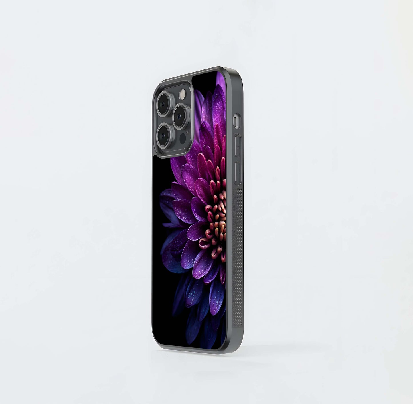 Violet Night Bloom Glass Case