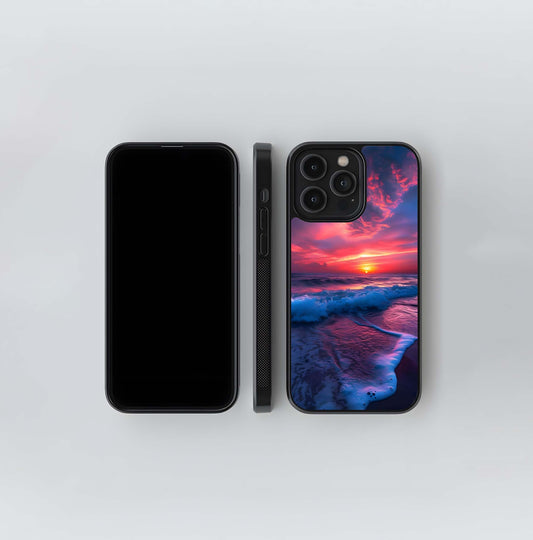 Vivid Ocean Sunset Glass Case
