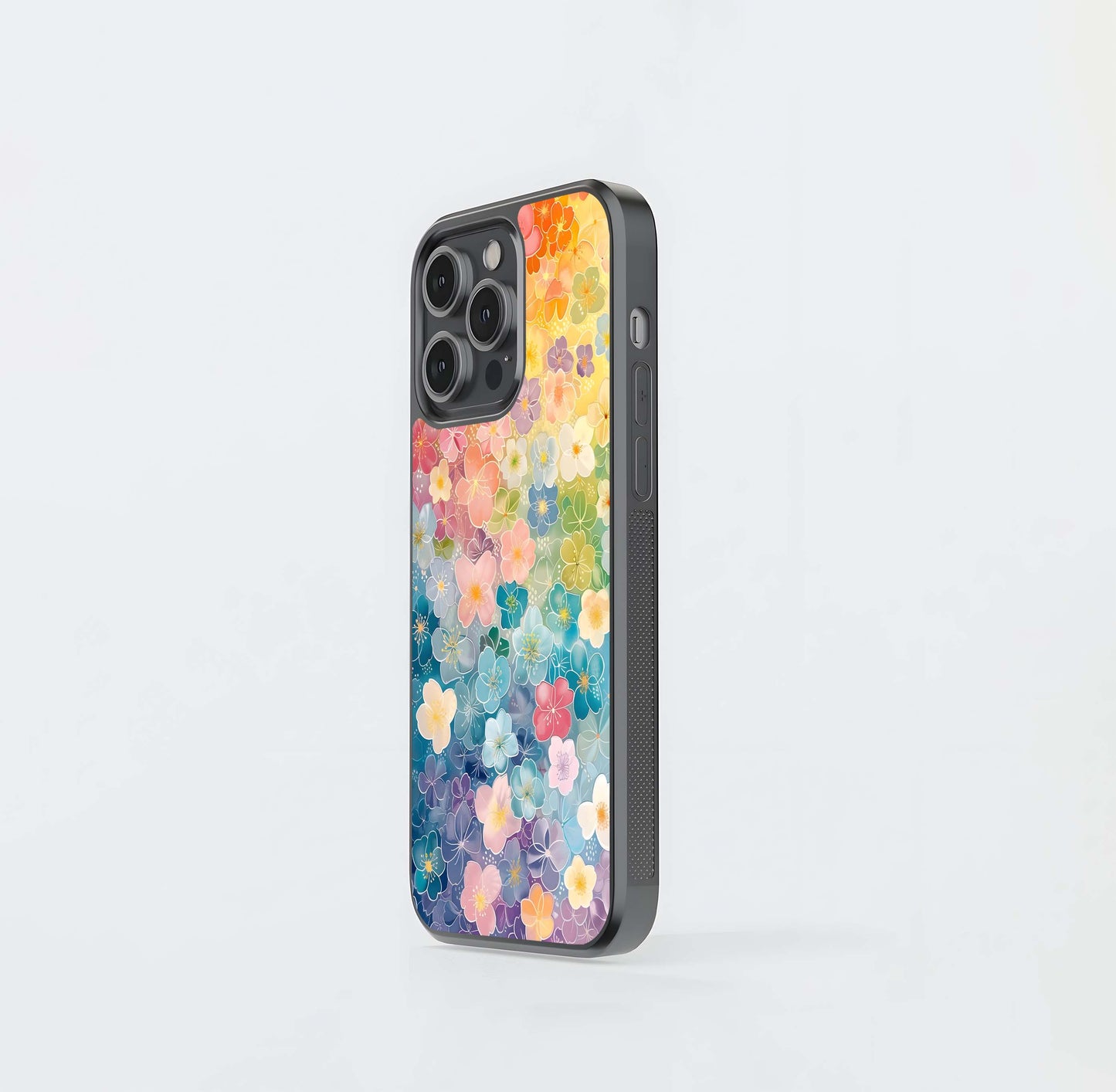 Rainbow Blossom Burst Glass Case