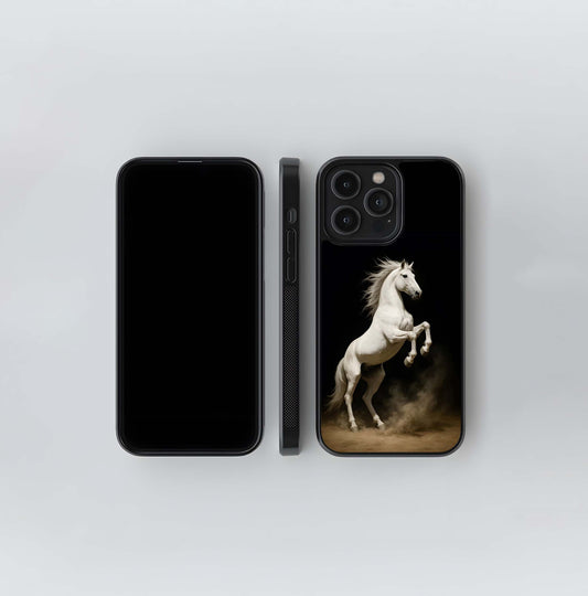 White Stallion Ascendant Glass Case